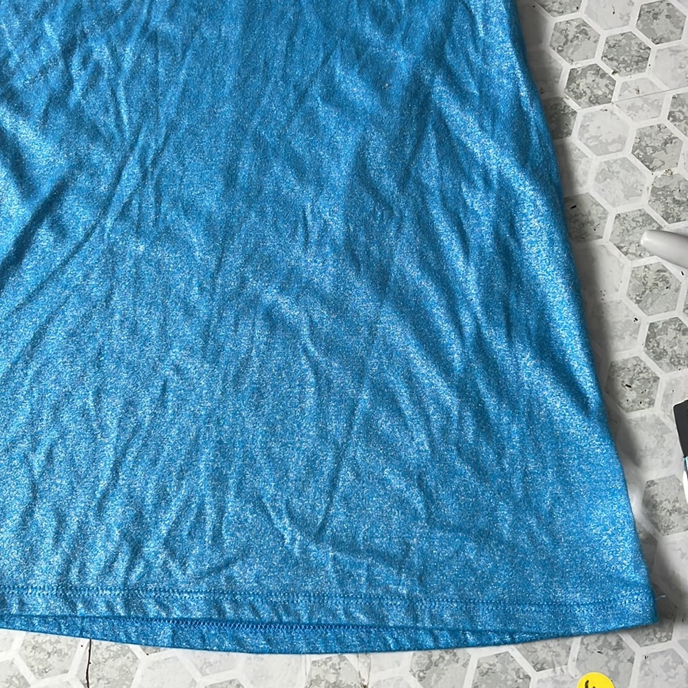 Decree Small Shiny Blue Racerback Tank Top - Picture 3 of 5